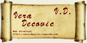 Vera Dečović vizit kartica